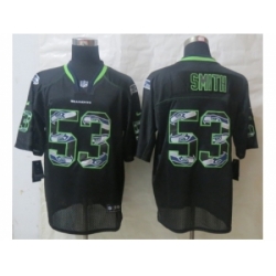 Nike Seattle Seahawks 53 Malcolm Smith Black Elite Lights Out Fashion NFL Jersey