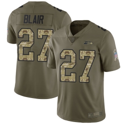 Seahawks 27 Marquise Blair Olive Camo Men Stitched Football Limited 2017 Salute To Service Jersey