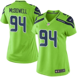 Nike Seahawks #94 Malik McDowell Green Womens Stitched NFL Limited Rush Jersey