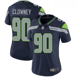 Seahawks #90 Jadeveon Clowney Steel Blue Team Color Women Stitched Football Vapor Untouchable Limited Jersey