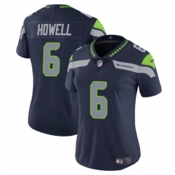 Women Seattle Seahawks 6 Sam Howell Navy Vapor Limited Stitched Football Jersey