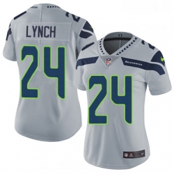 Womens Nike Seattle Seahawks 24 Marshawn Lynch Grey Alternate Vapor Untouchable Limited Player NFL Jersey