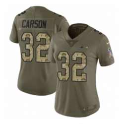 Womens Nike Seattle Seahawks 32 Chris Carson Limited OliveCamo 2017 Salute to Service NFL Jersey