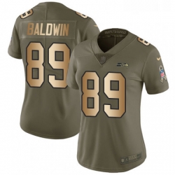 Womens Nike Seattle Seahawks 89 Doug Baldwin Limited OliveGold 2017 Salute to Service NFL Jersey