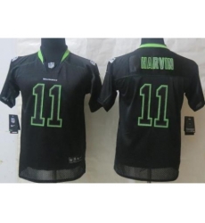 Youth Nike Seattle Seahawks 11 Percy Harvin Lights Out Black Elite NFL Jersey