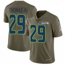 Youth Nike Seattle Seahawks 29 Earl Thomas III Limited Olive 2017 Salute to Service NFL Jersey