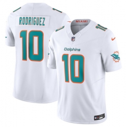 Men Miami Dolphins  10 Jacob Rodriguez White 2026 Draft F U S E  Vapor Limited Stitched Football Jersey
