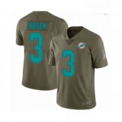 Mens Miami Dolphins 3 Josh Rosen Limited Olive 2017 Salute to Service Football Jersey