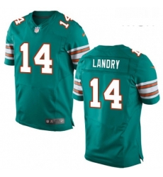 Mens Nike Miami Dolphins 14 Jarvis Landry Elite Aqua Green Alternate NFL Jersey