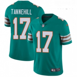 Mens Nike Miami Dolphins 17 Ryan Tannehill Aqua Green Alternate Vapor Untouchable Limited Player NFL Jersey