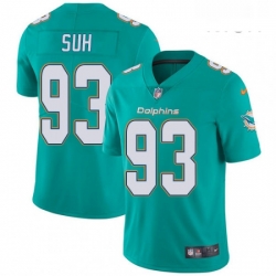 Mens Nike Miami Dolphins 93 Ndamukong Suh Aqua Green Team Color Vapor Untouchable Limited Player NFL Jersey