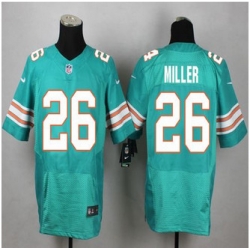 New Miami Dolphins #26 Lamar Miller Aqua Green Alternate Mens Stitched NFL Elite Jersey