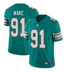 Nike Dolphins #91 Cameron Wake Aqua Green Alternate Mens Stitched NFL Vapor Untouchable Limited Jersey