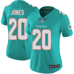 Nike Dolphins #20 Reshad Jones Aqua Green Team Color Womens Stitched NFL Vapor Untouchable Limited Jersey