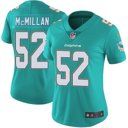 Nike Dolphins #52 Raekwon McMillan Aqua Green Team Color Womens Stitched NFL Vapor Untouchable Limited Jersey