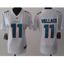 Women Nike Miami Dolphins 11 Mike Wallace White NFL Jerseys 2013 New Style