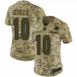 Womens Nike Miami Dolphins 10 Kenny Stills Limited Camo 2018 Salute to Service NFL Jersey