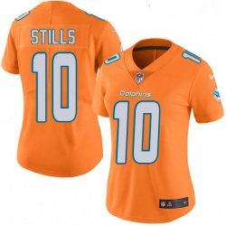 Womens Nike Miami Dolphins 10 Kenny Stills Limited Orange Rush Vapor Untouchable NFL Jersey