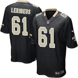 Game Nike Black Mens Josh LeRibeus Home Jersey NFL 61 New Orleans Saints