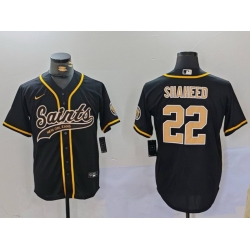 Men New Orleans Saints 22 Rashid Shaheed Black Cool Base Stitched Baseball Jersey