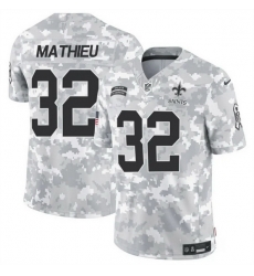 Men New Orleans Saints 32 Tyrann Mathieu 2024 F U S E Arctic Camo Salute To Service Limited Stitched Football Jersey