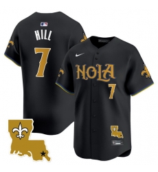 Men New Orleans Saints 7 Taysom Hill Black Cool Base Stitched Baseball Jersey