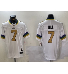 Men New Orleans Saints 7 Taysom Hill White 2024 F U S E Vapor Limited Stitched Jersey 3