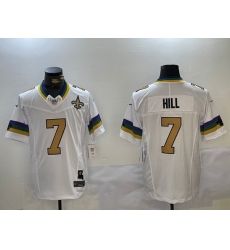 Men New Orleans Saints 7 Taysom Hill White Vapor Limited Stitched Football Jersey