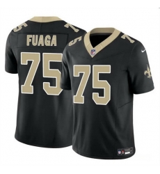 Men New Orleans Saints 75 Taliese Fuaga Black 2024 Draft F U S E Vapor Limited Stitched Football Jersey