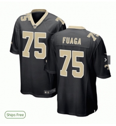 Men New Orleans Saints 75 Taliese Fuaga  Black Vapor Limited Stitched Football Jersey
