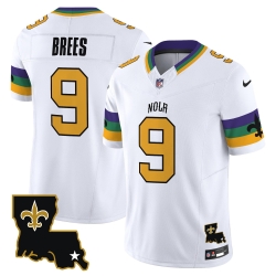 Men New Orleans Saints 9 Drew Brees White 2024 F U S E  Vapor Limited Stitched Jersey