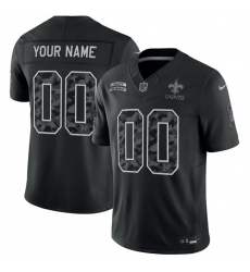 Men New Orleans Saints Active Player Custom Black F U S E  2026 Salute to Service Limited Stitched Football Jersey