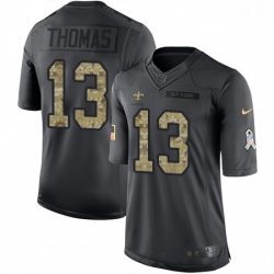 Mens Nike New Orleans Saints 13 Michael Thomas Limited Black 2016 Salute to Service NFL Jersey