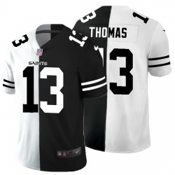 New Orleans Saints 13 Michael Thomas Men Black V White Peace Split Nike Vapor Untouchable Limited NFL Jersey