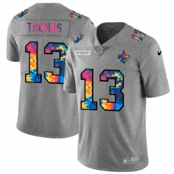 New Orleans Saints 13 Michael Thomas Men Nike Multi Color 2020 NFL Crucial Catch NFL Jersey Greyheather