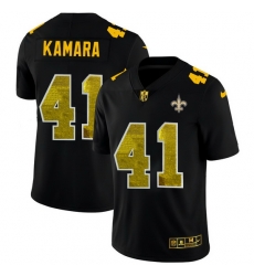 New Orleans Saints 41 Alvin Kamara Men Black Nike Golden Sequin Vapor Limited NFL Jersey