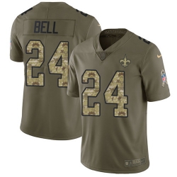 Nike Saints #24 Vonn Bell Olive Camo Mens Stitched NFL Limited 2017 Salute To Service Jersey