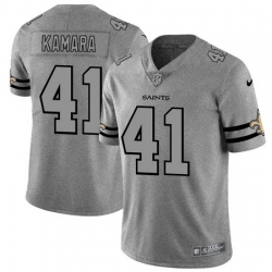 Nike Saints 41 Alvin Kamara 2019 Gray Gridiron Gray Vapor Untouchable Limited Jersey