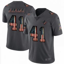 Nike Saints 41 Alvin Kamara 2019 Salute To Service USA Flag Fashion Limited Jersey