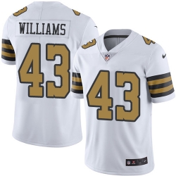 Nike Saints #43 Marcus Williams White Mens Stitched NFL Limited Rush Jersey