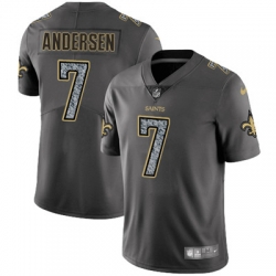 Nike Saints #7 Morten Andersen Gray Static Mens NFL Vapor Untouchable Game Jersey