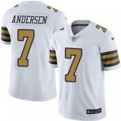 Nike Saints #7 Morten Andersen White Mens Stitched NFL Limited Rush Jersey