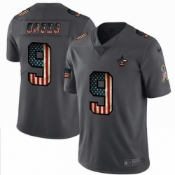 Nike Saints 9 Drew Brees 2019 Salute To Service USA Flag Fashion Limited Jersey