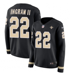 Nike Saints #22 Mark Ingram II Black Team Color Women Stitched NFL Jersey