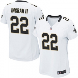 Nike Saints #22 Mark Ingram II White Womens Stitched NFL Elite Jersey