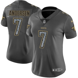 Nike Saints #7 Morten Andersen Gray Static Womens NFL Vapor Untouchable Game Jersey