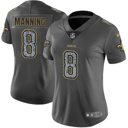 Nike Saints #8 Archie Manning Gray Static Womens NFL Vapor Untouchable Game Jersey