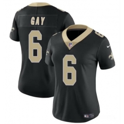 Women New Orleans Saints 6 Willie Gay Black Vapor Stitched Game Jersey