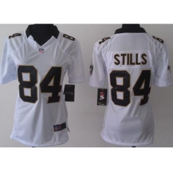 Women Nike New Orleans Saints 84 Kenny Stills White 84 game Jersey