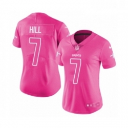 Womens Nike New Orleans Saints 7 Taysom Hill Limited Pink Rush Fashion NFL Jersey